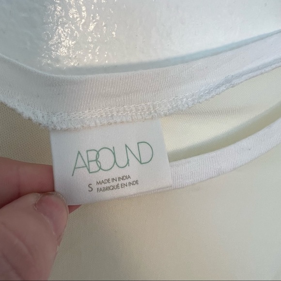 Abound Ruffle Peplum Blouse Bell Sleeve White Mesh - Picture 8 of 9